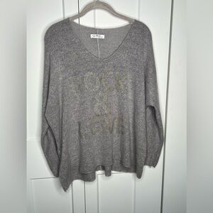 Giga Moda Mohair Blend "Rock & Love" Lightweight Oversized Sweater One Size